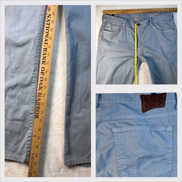 Citizens Of Humanity Mens Straight Leg Light Blue Pants Sz 38 Preppy Comfy Pants - Picture 11 of 12
